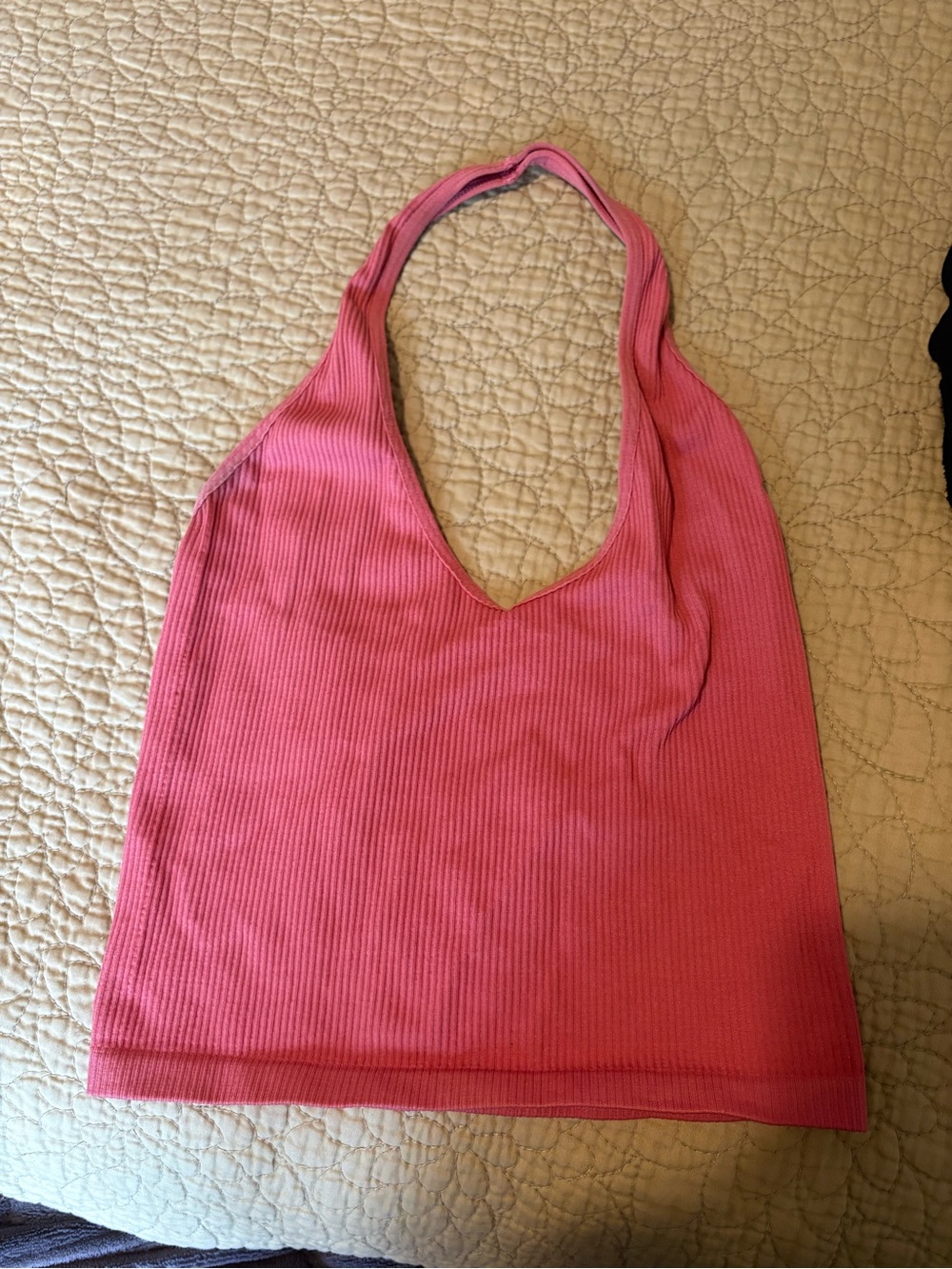 Urban Outfitters Pink Ribbed Halter Crop Top medium